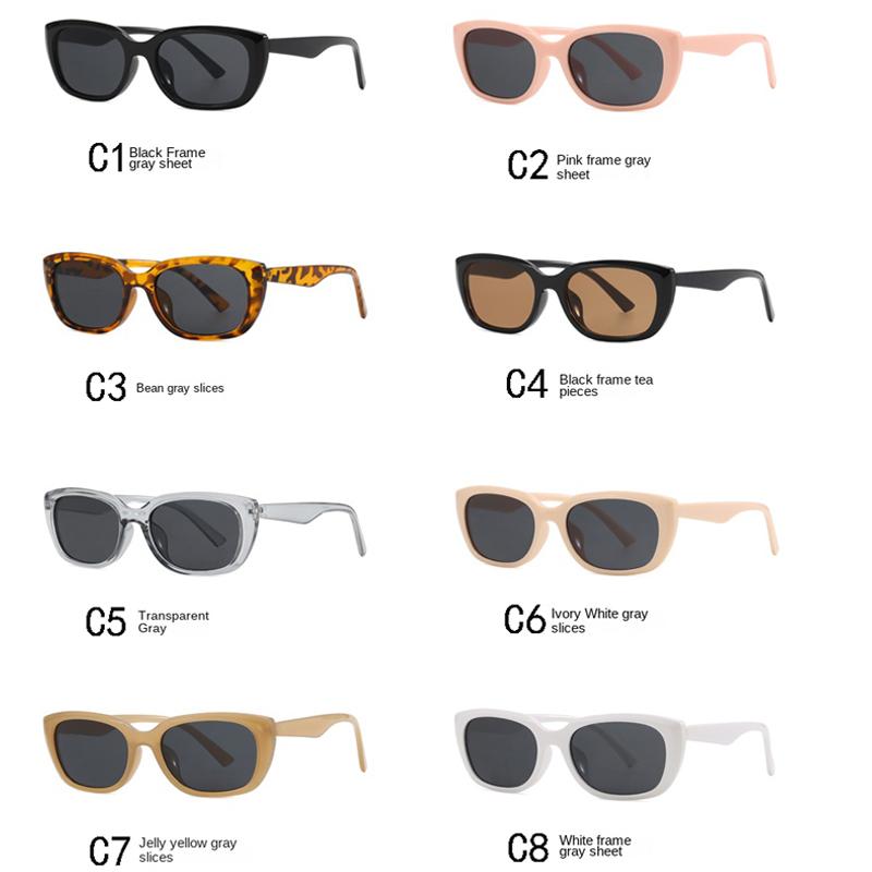 2PACK Retro Y2K Style Small Square Sunglasses Women Cat Eye Sunglasses Fashion Colorful Mirror Goggles Men Punk Sports Glasses