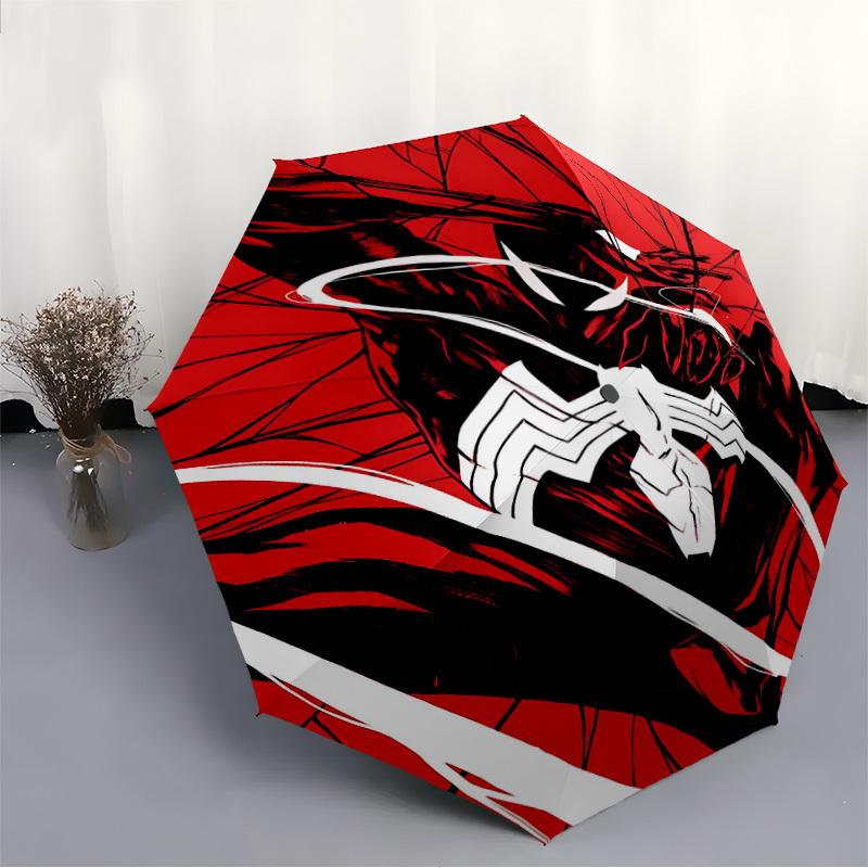 1pz Ombrello Pieghevole Automatico Spider-Man - Design Compatto a 8 Stecche, Plastica e Ferro Resistenti, Uso Quotidiano F104038