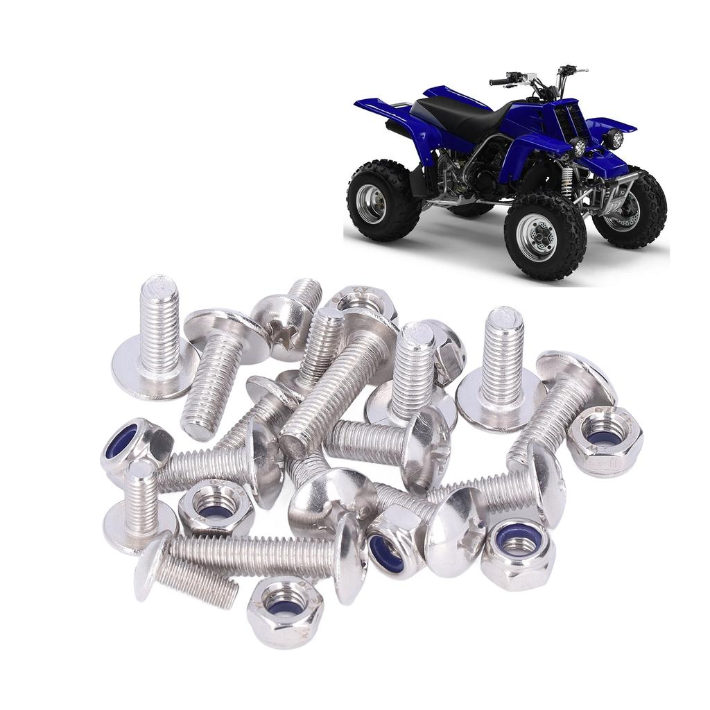 25PCS Motorcycle Mudguard Bolt Screw Nut Kit Stainless Steel 90149?06306 Replacement for Banshee