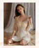 Plus Size Backless Ice Silk Push-Up Camisole Nightgown Robe Set