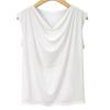 Sommer Casual Ensfarget Cowl Neck Tank Klassisk Passform Ermeløs T-skjorte for Kvinner Basis Tank Kvinners Pendler Mote Tank Bomullstopper T-skjorter