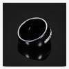 European & American 14MM Large Black & White Diamond-Set Ceramic Couple Rings - Elegant & Fashionable.