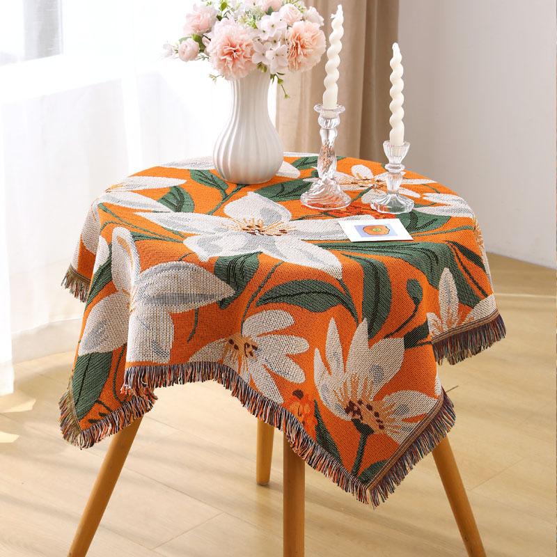 

French Tulip Square Table Tablecloth Cover Towel Premium Coffee Table Fabric American Square Square Small Round Table Cloth 90*90cm тюльпан кольору