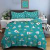 Cartoon Dogs And Leaves Pattern Bedding Set For Kids Luxury Gift 3Pcs Digital Print Comforter Set Soft Comfortable Breathable