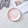 6 Inch Elegant Marble Texture Gold Trimmed Dish Plate Phnom Penh Ceramic Dessert Tray Snack Plate for Fruit Western Dishes