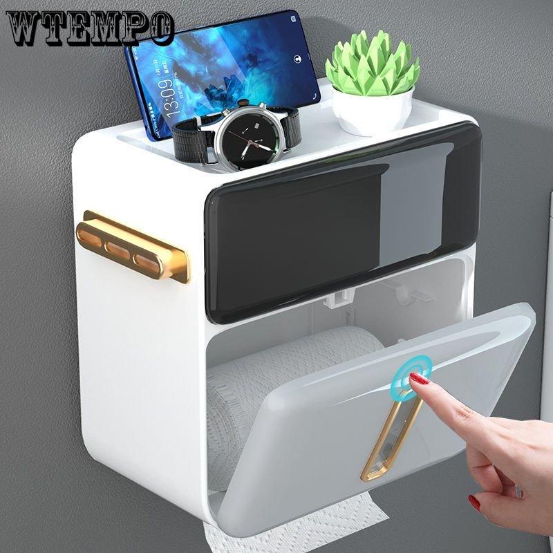 Toilet Wall Mounted Paper Towel Box Punch Free Toilet Paper Drawer Roll Toilet Paper Box Toilet Shelf