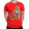 Classic Funny 100 Cotton Tshirt Cute Monkey Hugging Plush Tees Tops For Unisex