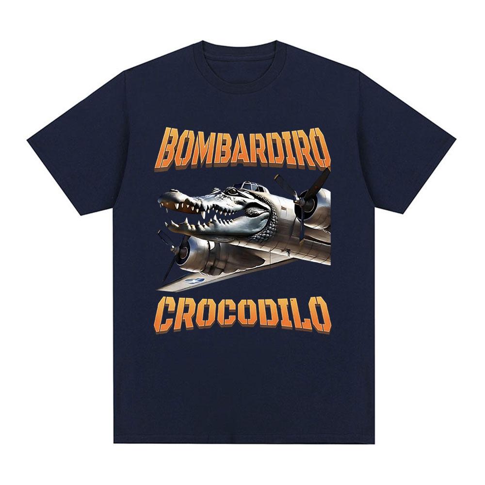 Bombardiro Crocodilo Crocodile Plane Bomber Funny Humor T-shirt Men's Women Casual Cotton Short Sleeve T Shirts Comfort T-shirts
