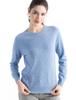 Round Neck Long Sleeve Cashmere Pullover - 2025 Women's Solid Color Knit Base Layer Sweater