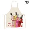 Nail Polish Lipstick Beauty Kitchen Women Apron Household Cleaning Cotton Linen Pinafore Salon Home Cooking Baking Adult Bib