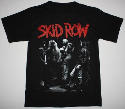 Vintage Skid Row Krátký rukáv Bavlna Černé Pánské Tričko Unisex Tričko
