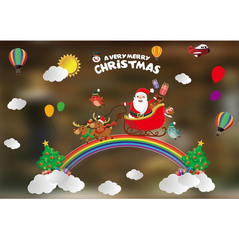 Christmas Large Festive Static Window Stickers Pvc Cling Decorations For Joyful Holiday Spirit