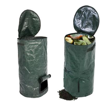 Garden Compost Bag Large Capacity Tear-Resistant Plastic Fertilizer Waste Sacks Speed Up Fermentation Easy Install Eco-Friendly Waterproof Compost Bag