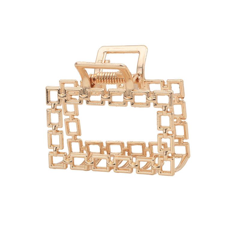 Fashion Alloy Round Chain Hairpin Women'S Back Of Head Shark Clip Medium Geometric Small Grab Clip Headgear Hairpin