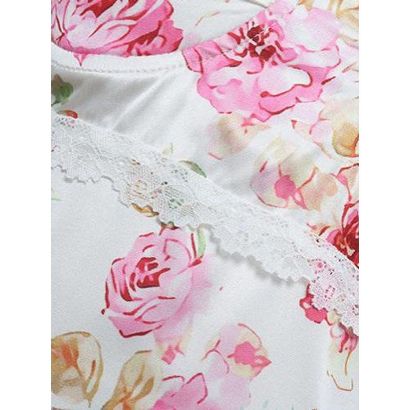 Niche Design Sexy Sexy Pure Desire Style Lace Patchwork Satin Print Suspender Skirt Silm Sheath Dress