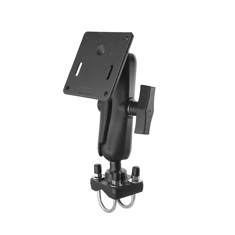 Industrial Forklift Tablet Mount with 1.5" VESA Ball Head and Double U-Bolt for Round Tubes