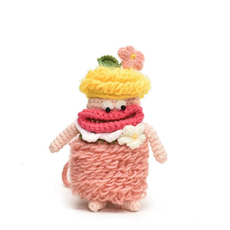 Playful Handwoven Cartoon Shoulder Bag For Toddlers With Breathable Yarn Material