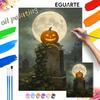 Halloween Pumpkin Moon Tombstone Digital Oil Painting Coloring Painting Hand Painting Home Decoration