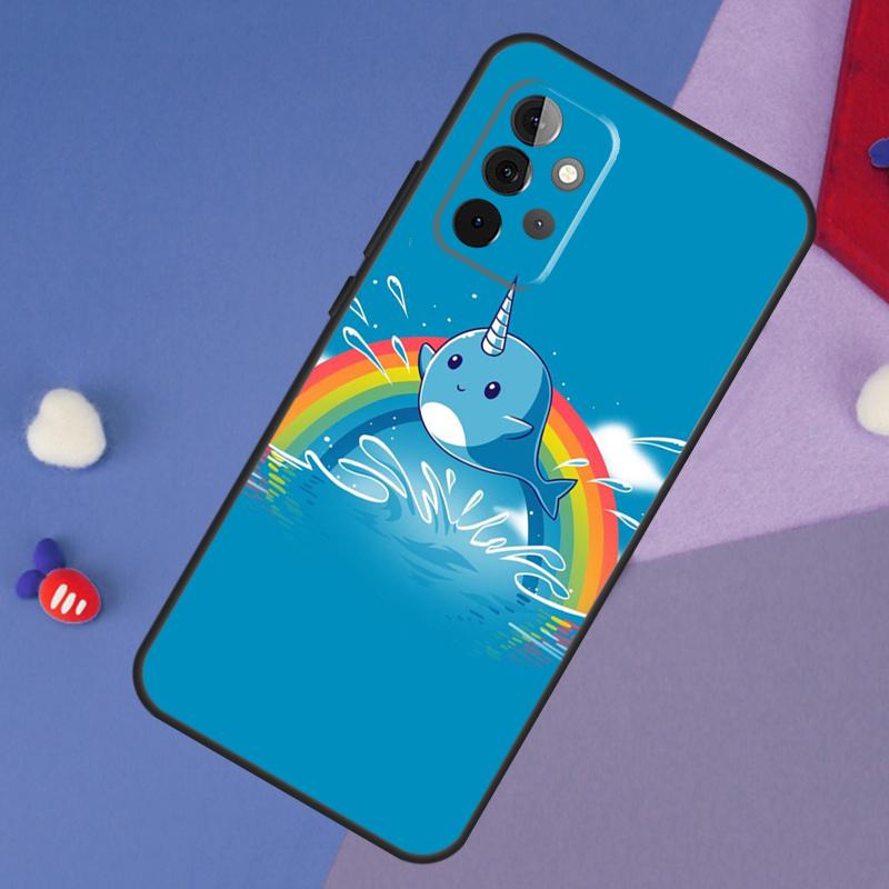 Cute Sea Narwhal Quotes Case For Samsung Galaxy A13 A16 A26 A36 A56 A06 A55 A35 A15 A54 A34 A14 A53 A12 A22 A32 A52