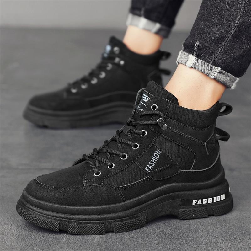 New Fashion Autumn And Winter Men's High Top Martin Boots Students Male Boys Trending Soft Sole Work Shoes Labor Protection Martin Sneakers