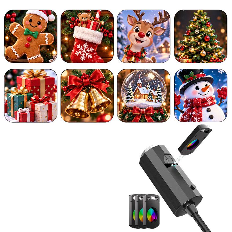 Led Usb Projector Light Projection Patterns- Adjustable Santa Claus Snowman Tree Night Light For Christmas Decorations