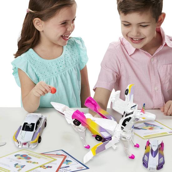 2Pcs Transforming Flying Horse Car Toy for Kids Sturdy Transforming Car-Robot Gift for Boys Girls Birthday