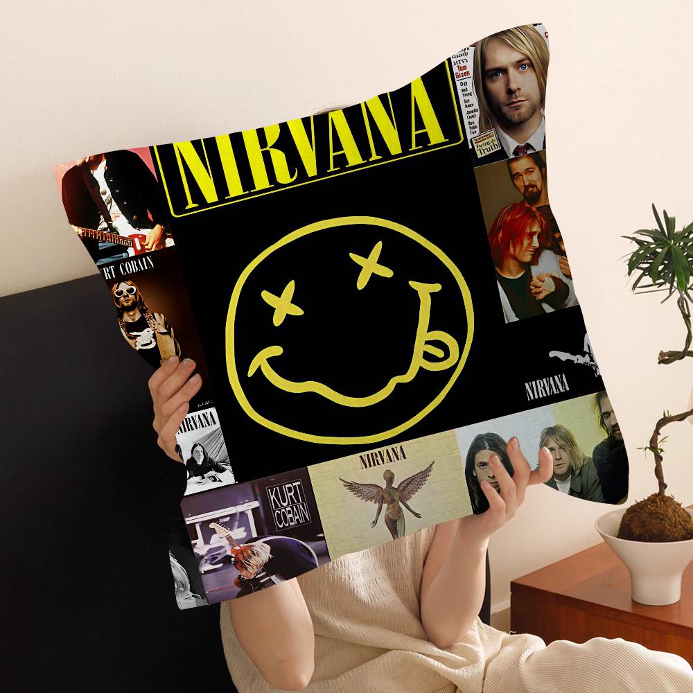 NNirvanas Band Personalized Pillow Cover Kids Bedroom Wild Party Decor Pillowcase Kid Birthday Shower Gift