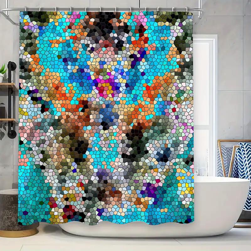 Luxurious Floral Shower Curtain Set Modern Waterproof Printed Black Gold Bathroom Decor for Home, Hotel or Gift