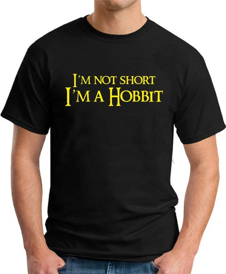 I'M NOT SHORT, I'M A HOBBIT T-SHIRT > Funny Joke Gift LOTR Hobbit Small Mens Top 4