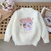 Autumn  Winter Children's Sweater Pullover Girls' Round Neck Knitwear Mink Down Children's Long Sleeve Sweater