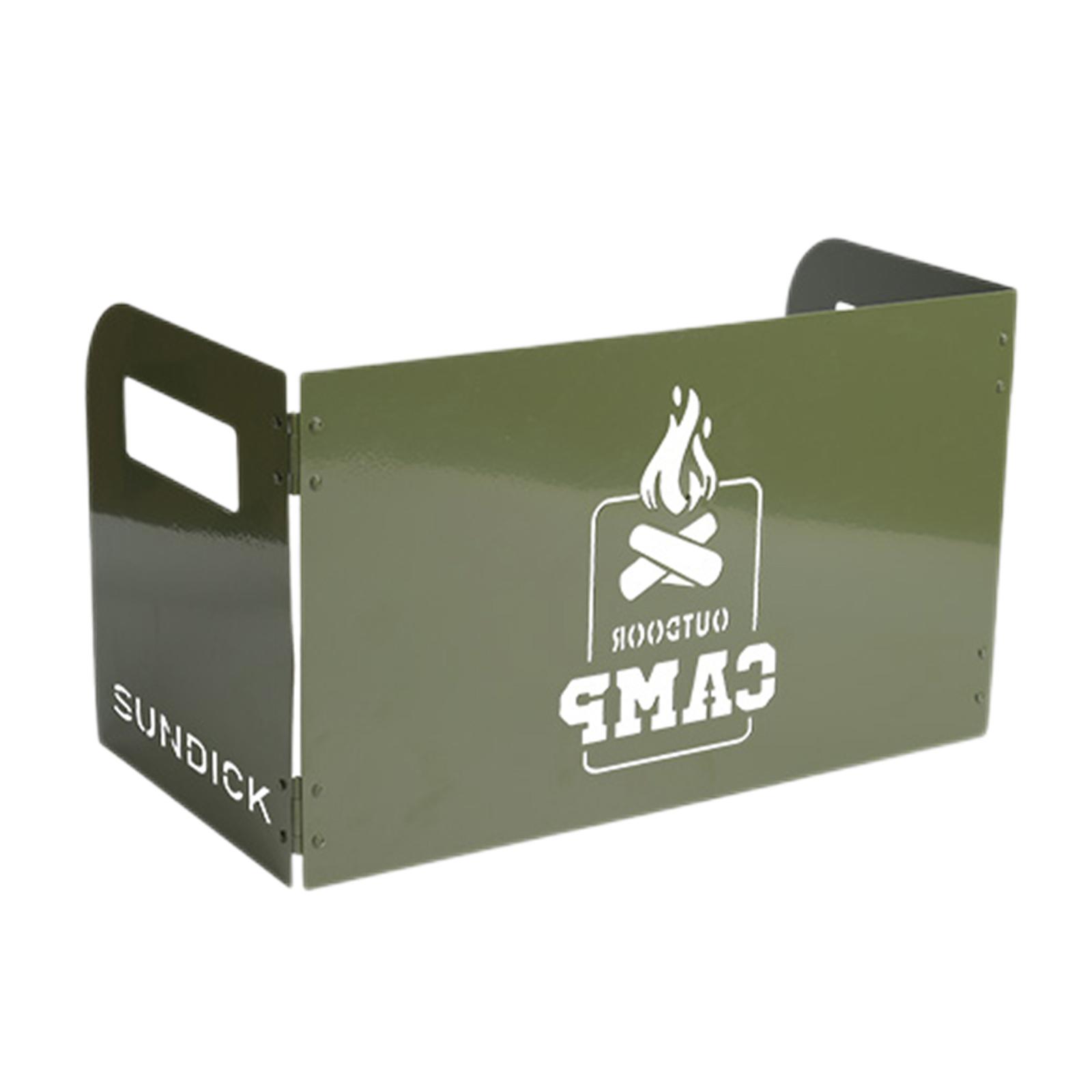 3 Plates Foldable Outdoor Stove Windshield Adjustable Butane Burner Windshield Multifunctional for Hiking Cooking Backpacking зелёный