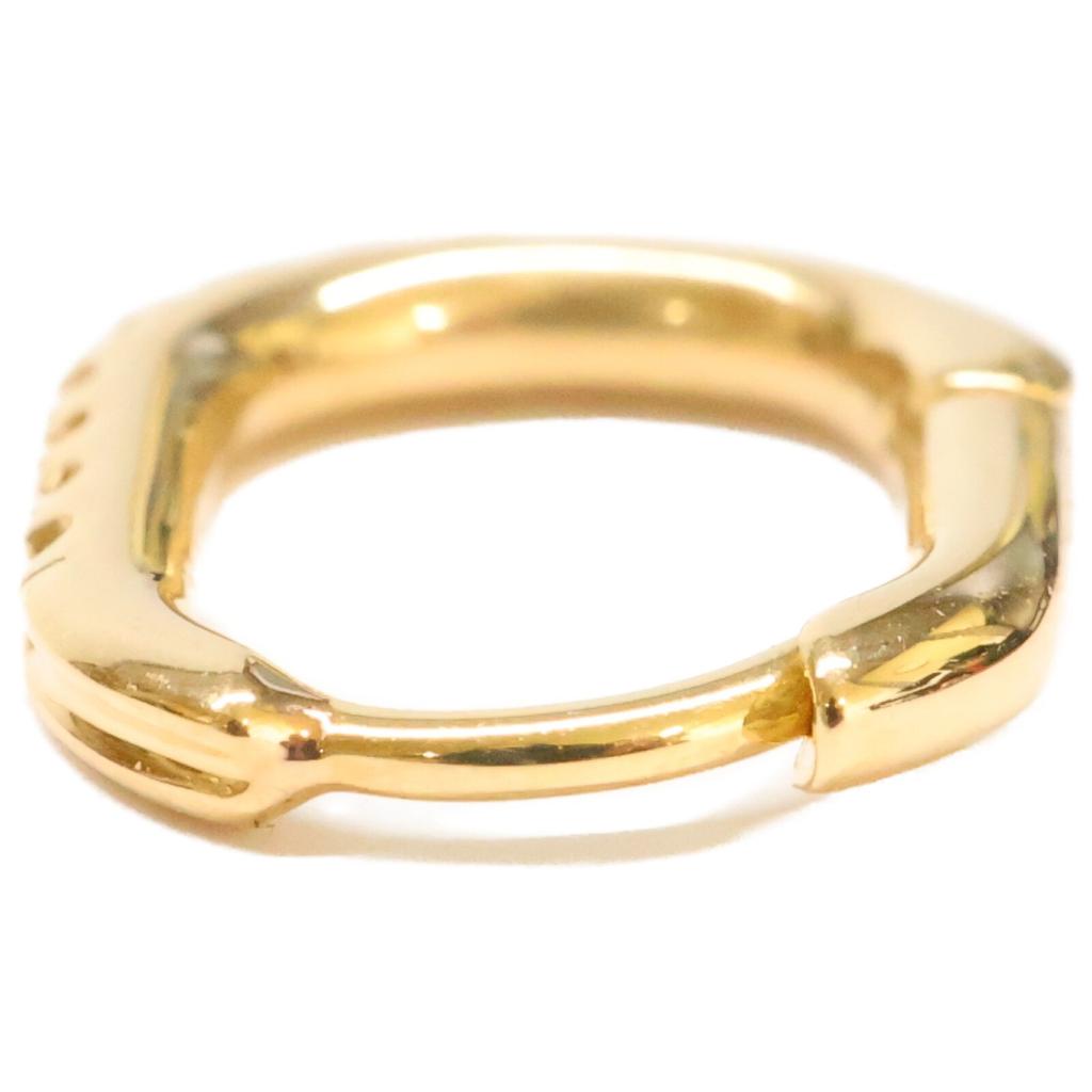 HIROTAKA [Excellent Condition] MH27GDEC K18 0.04 MANHATTAN Oblong Diamond Hoop, Single Ear earring S size Yellow GoldUsed