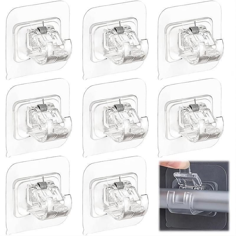 Adjustable Non-Slip Curtain Rod Bracket Hook for Bathroom & Kitchen - Modern & Simple Design 