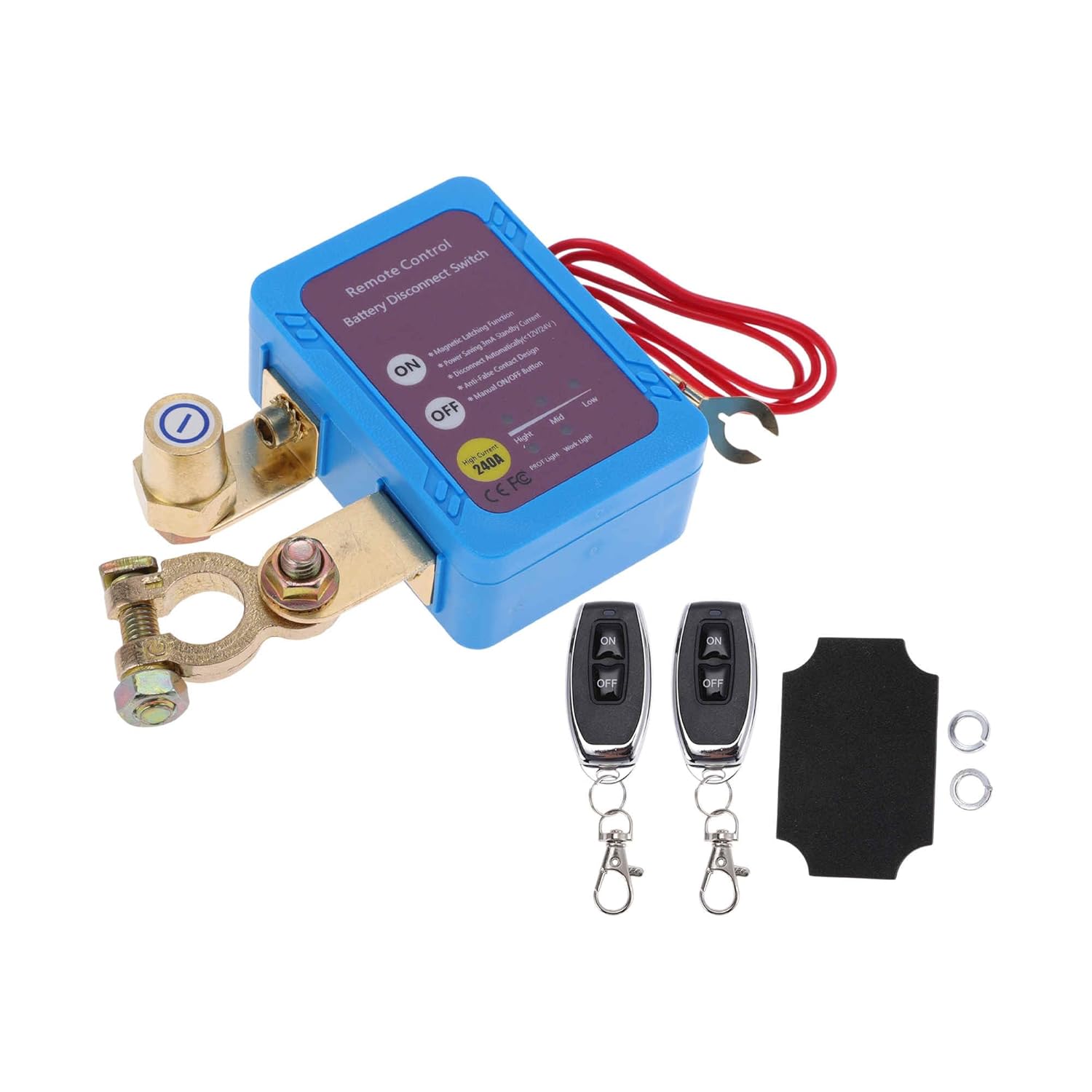 Battery Disconnect Switch 6-14V Battery Power Cut Isolator Kill Switch ON/Off Batteries Cut Off Switches for Cars Vehicles RVs and Boats 1 Pc