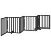 6 Piece Foldable Black Dog Gate 300 cm Poplar Wood