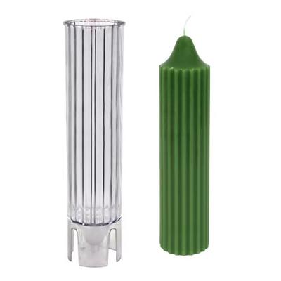 15-22cm Gestreifte Zylindrische Kerzenform DIY Handgemachte Duftkerzen-Herstellung Zubehör Langlebiges PC-Acryl-Form-Set für Einfache Entformung