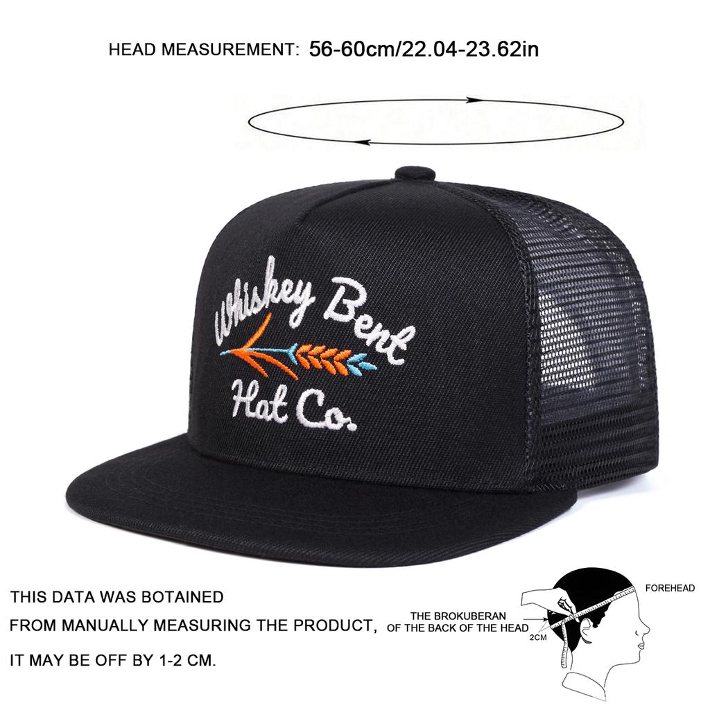 Unisex Kapelusze Siatkowe Hip-Hopowe z Haftem Whiskey Bent Wiosna Lato Outdoor Regulowane Codzienne Czapki Baseballowe Ochrona Przeciw Słońcu Czapka