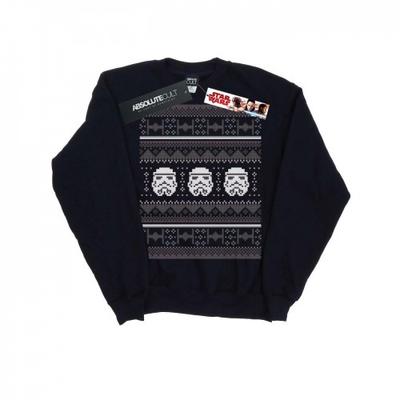 Mens Stormtrooper Helmet Christmas Fair Isle Sweatshirt