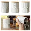 Keramisk Köksburk Enkel Snygg Kompakt Utrymmesbesparande Design med Bred Öppning Förvaringsburk med Lufttät Träkork Matbehållare