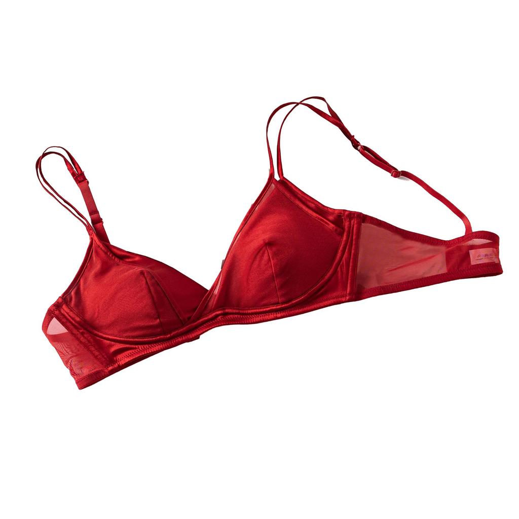 French 19 Momme Silk Stretch Satin Wire-Free Bra