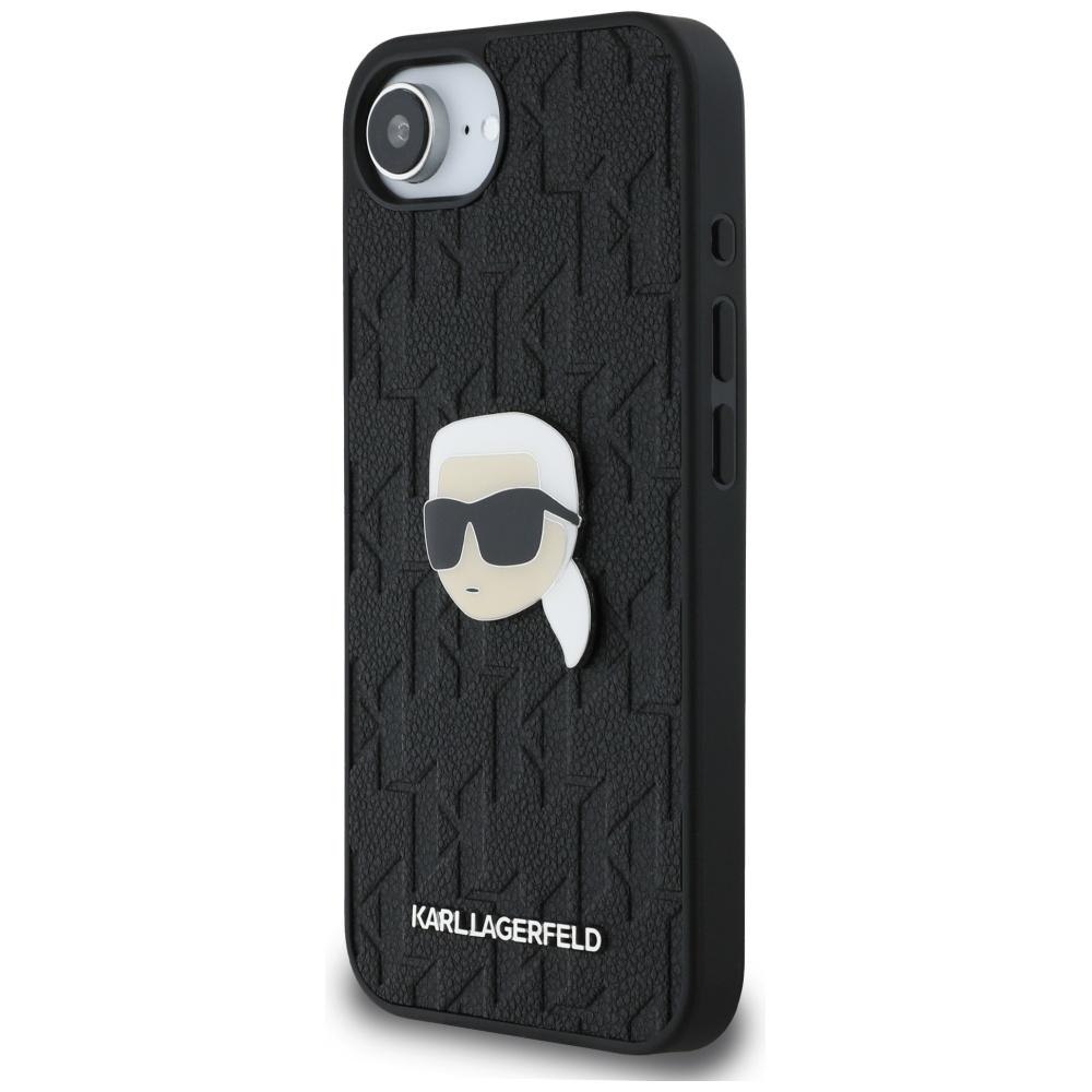 Karl Lagerfeld Monogram Karl Head Pin Case for iPhone 16e / 17e Black