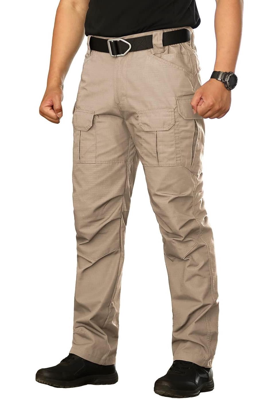 Men s Trendy American Loose-Fit Multi-Pocket Sports Pants, Solid Color Summer 2026 L