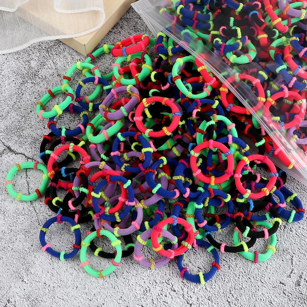 50/100PCS Hair Bands For Kids Baby Girls 3cm High Elastic Mixed Colors Headband Scrunchies Headwear Hair Accessories Gift Holder