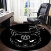 1pc Witchcraft Magic Cat Office Round Area Rug, Under Office Chairs Bedroom Living Room Home Decor, Room Deco, Available in Various Sizes