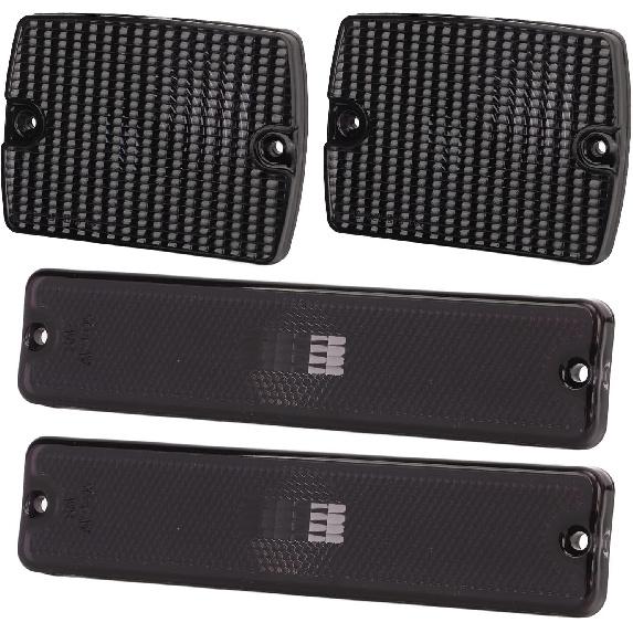 4PC Side Marker Light and Turn Light Housings 56001378 Turn Sidemarker Lamps Replacement for YJ (Yellow)