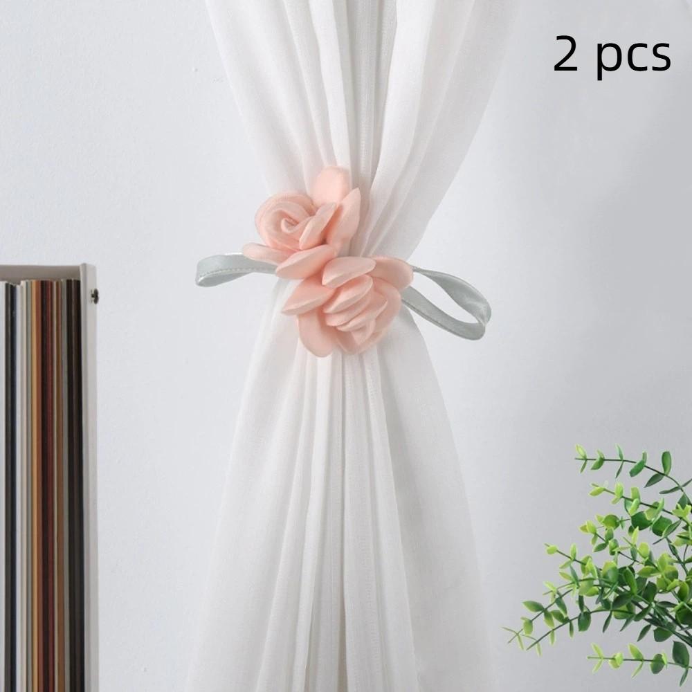 2 PCS Home Decor Fashion Tulip Curtain Tieback Adjustable Elegant Curtain Straps Beautifully Rose Curtains Tie Rope Bedroom