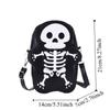 3D Skeleton Shoulder Bag PU Leather Cute Ghost Purse Creative Halloween Crossbody Bag  Party