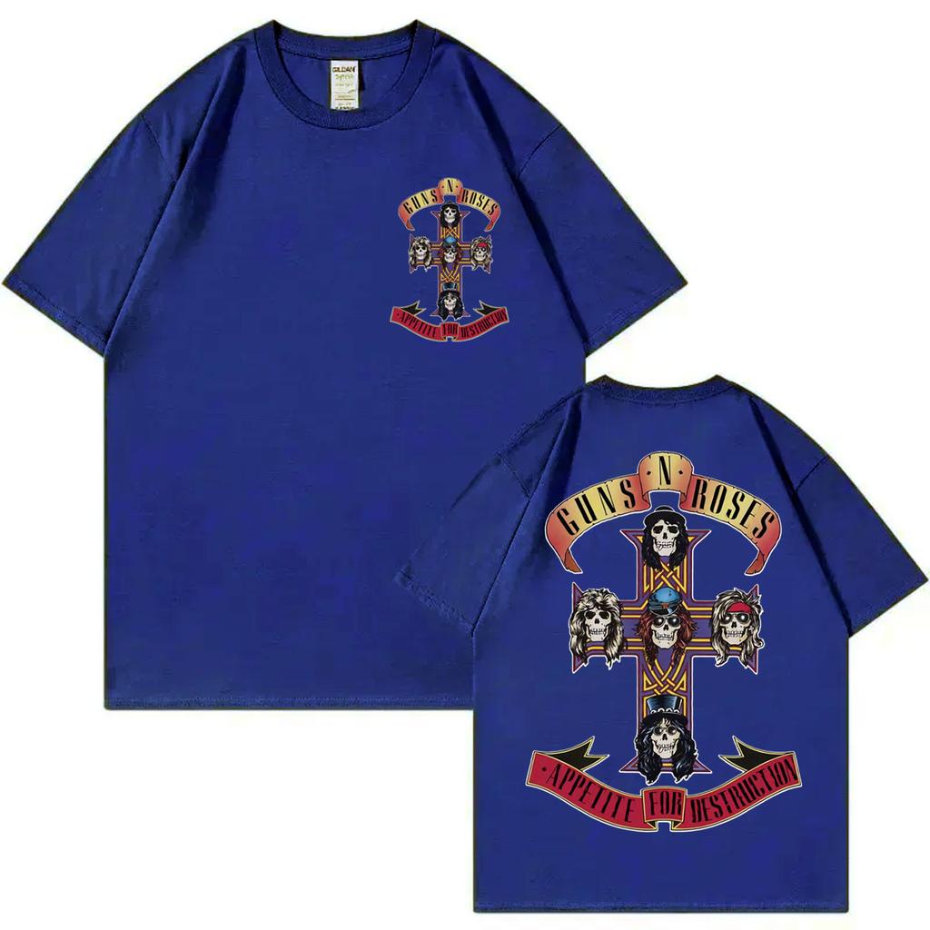Guns N Roses Appetite for Destruction Album Graphic T Shirts Rock Hip Hop Short Sleeve Tshirt Men Women Casual Loose Tshirts