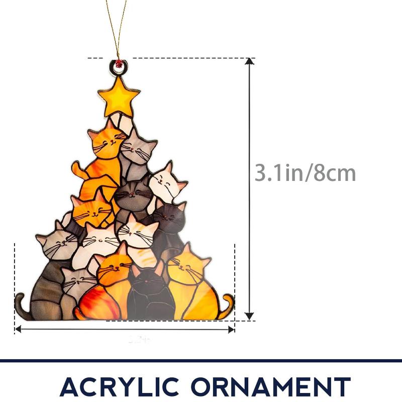 

Кот Рождественская Елка Ловец Солнца Украшение Милые Подарки для Любителей Кошек Рождественское Украшение Оранжевый Декор Подвесной A2