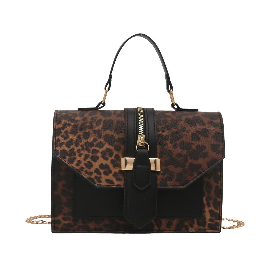 Pu Contemporary Leather Small Leopard Print Handbag For Women Versatile Daily Use Accessory
